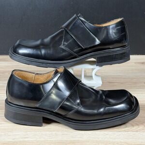 Bed Stu Monk Strap Shoes Mens Size 11 Black Leather Casual Square Toe Preppy